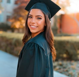 woman in blue academic dress